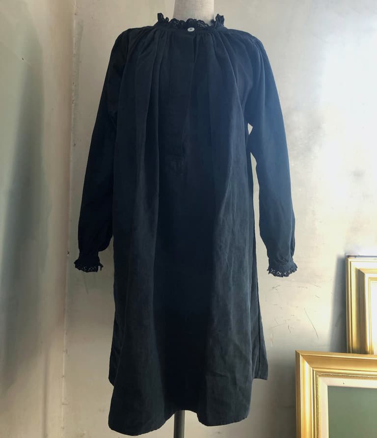 アンティークリネンスモック