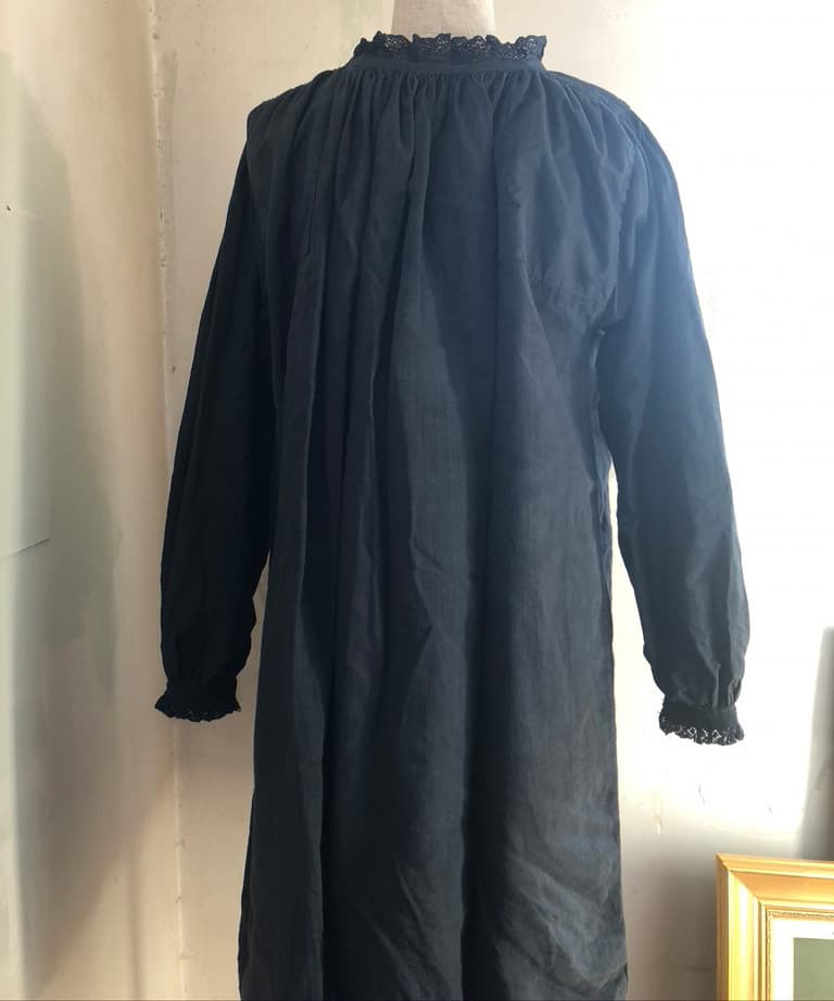 アンティークリネンスモック