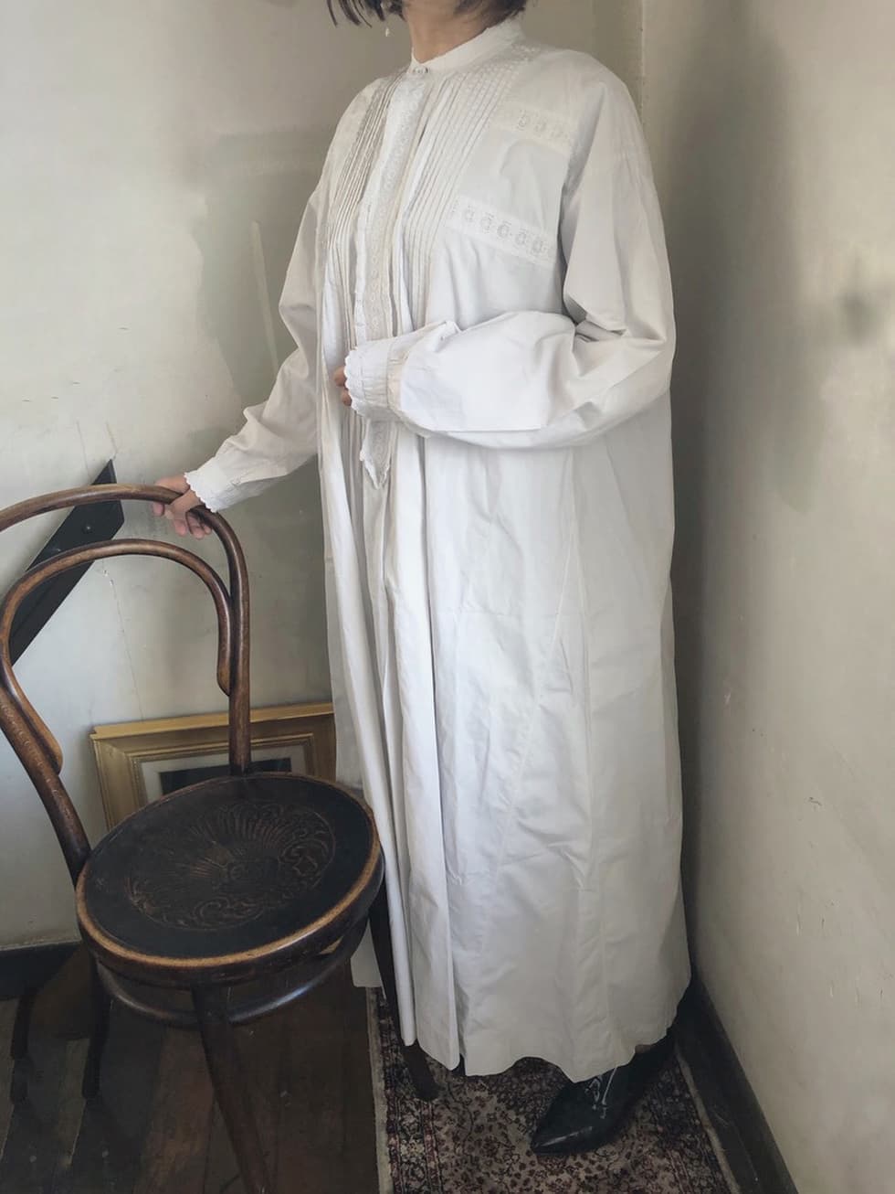 アンティークヴィクトリアンナイトドレス　アンティークレースワンピース