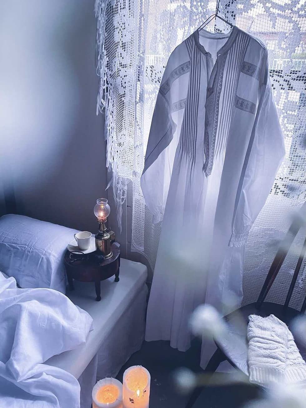 アンティークヴィクトリアンナイトドレス　アンティークレースワンピース