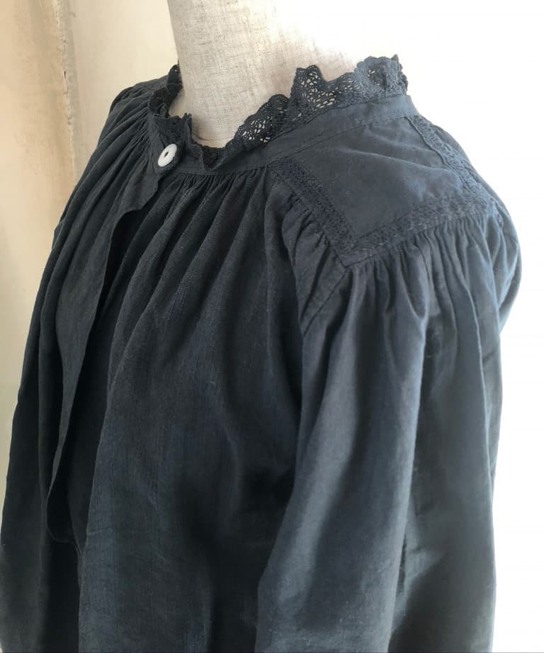 アンティークリネンスモック