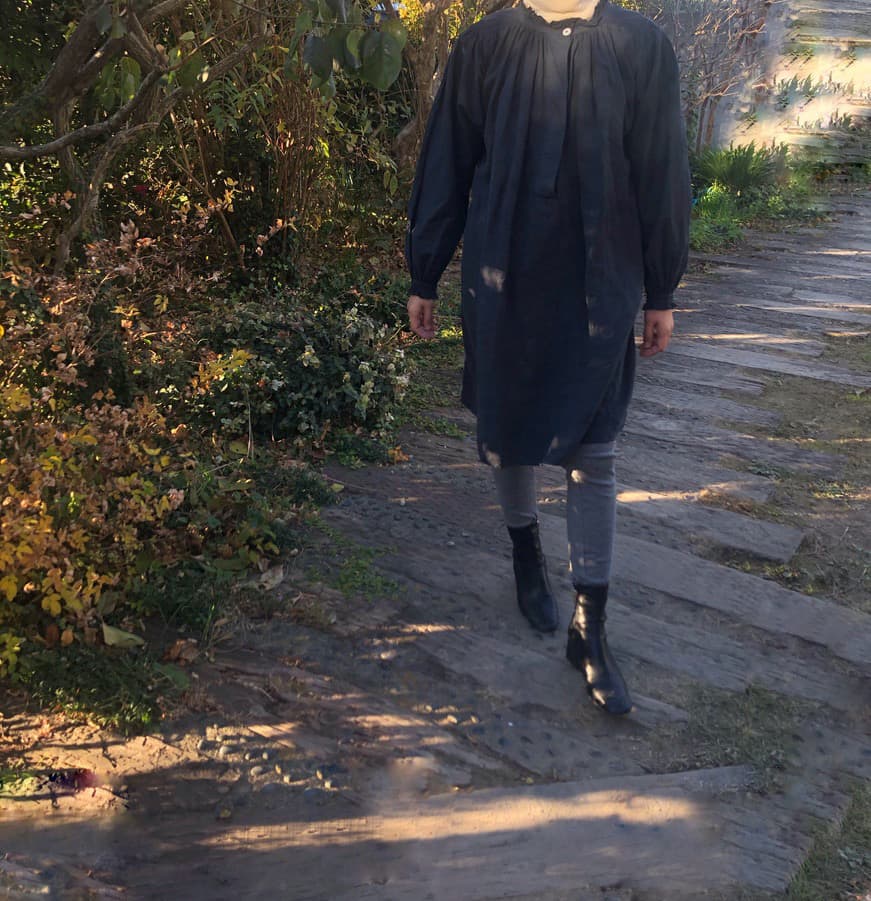 アンティークリネンスモック