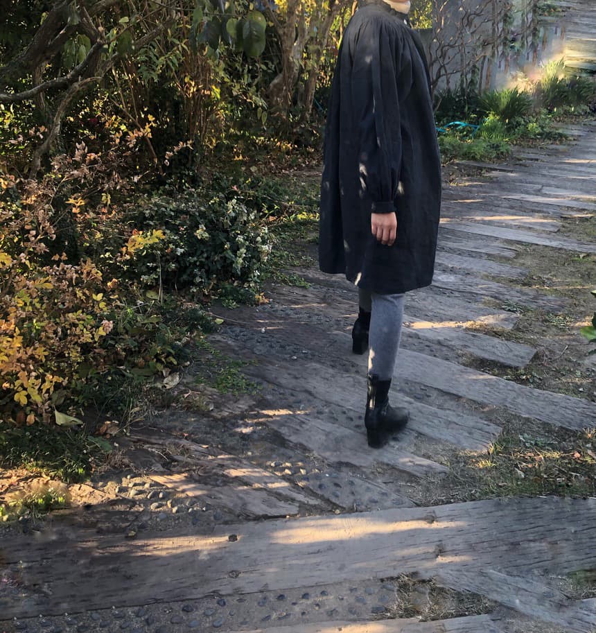 アンティークリネンスモック