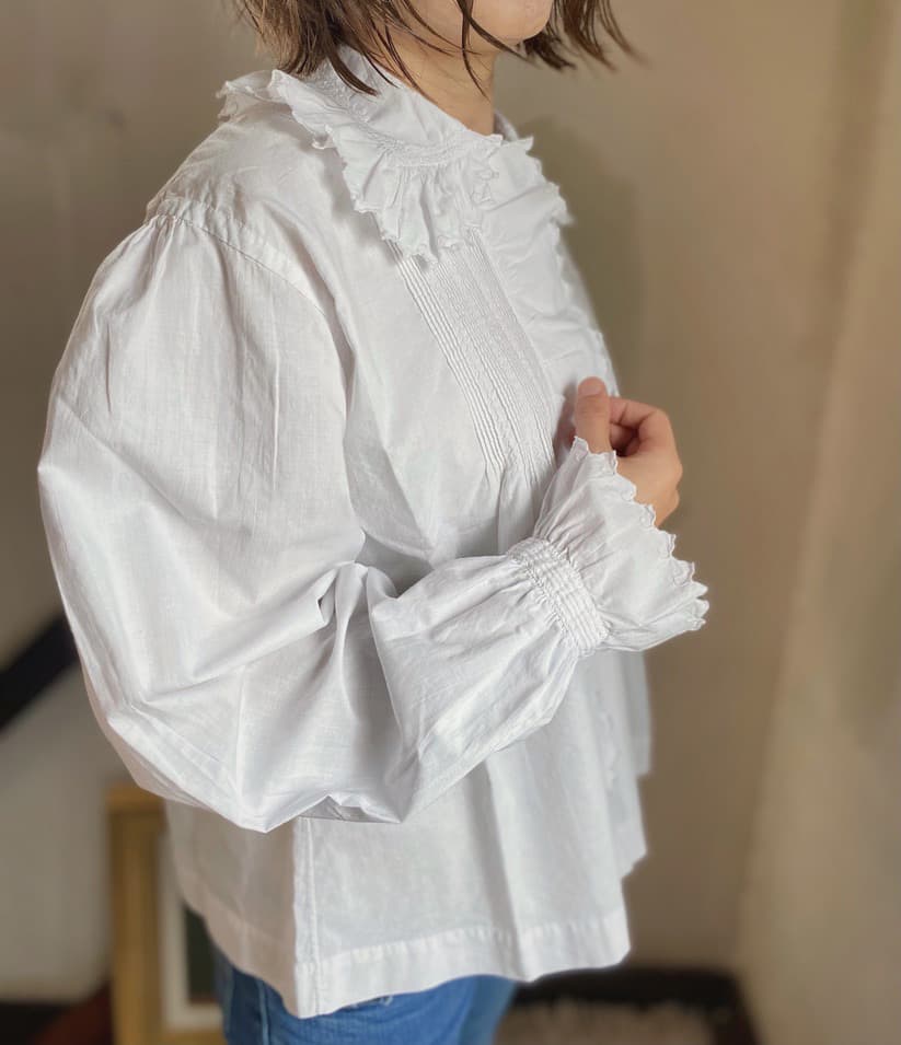 フランスアンティークコットンブラウス