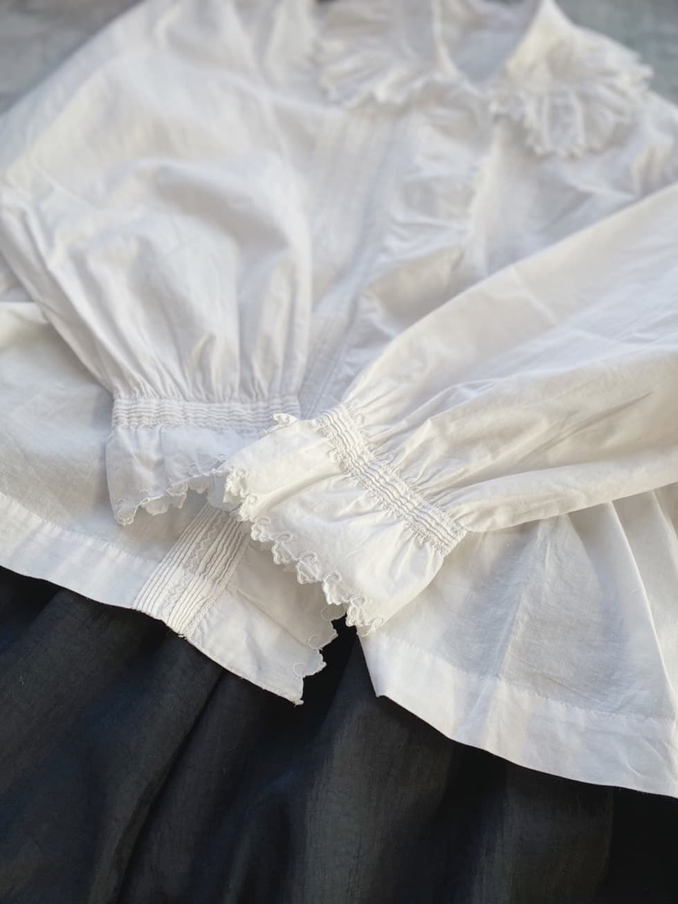 フランスアンティークコットンブラウス