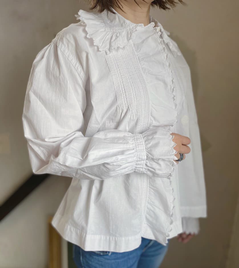 フランスアンティークコットンブラウス