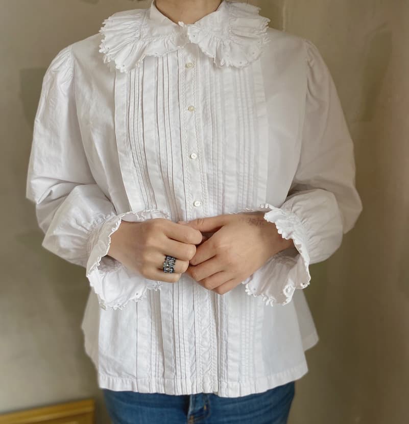 フランスアンティークコットンブラウス