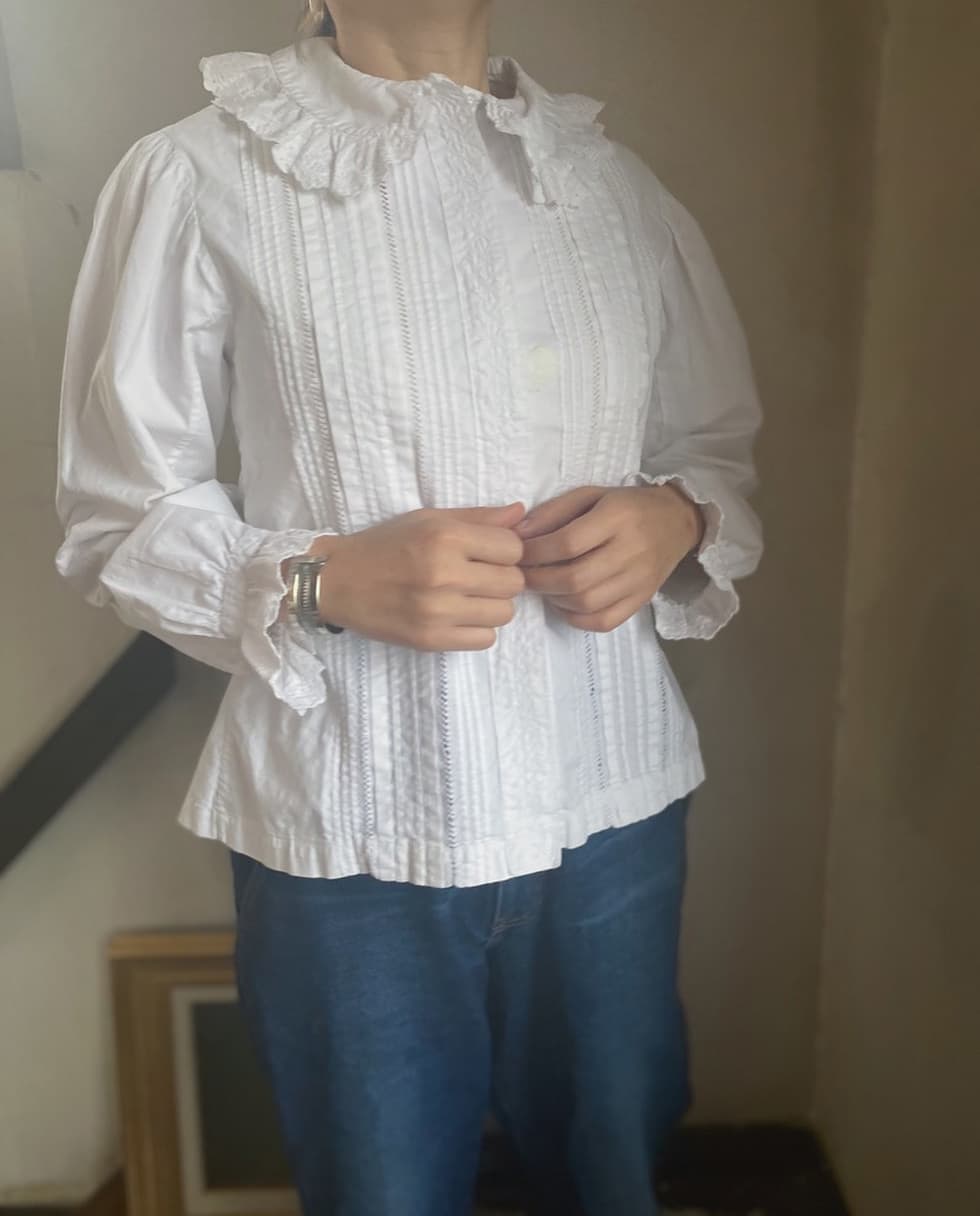 フランスアンティークコットンブラウス