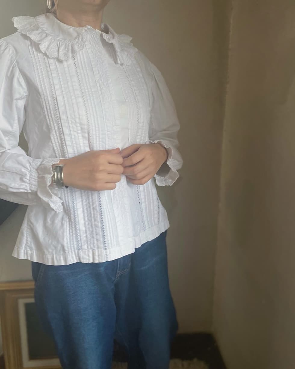 フランスアンティークコットンブラウス