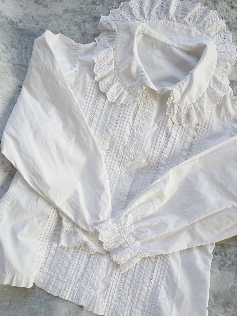 フランスアンティークコットンブラウス