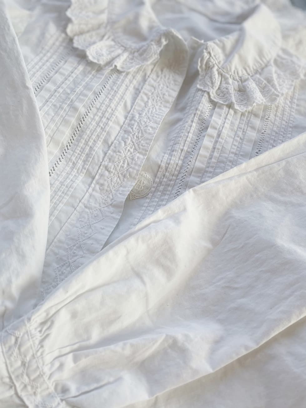 フランスアンティークコットンブラウス