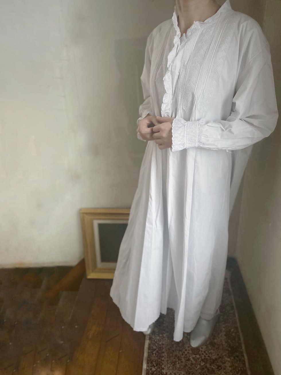 アンティークピンタックフリルワンピース