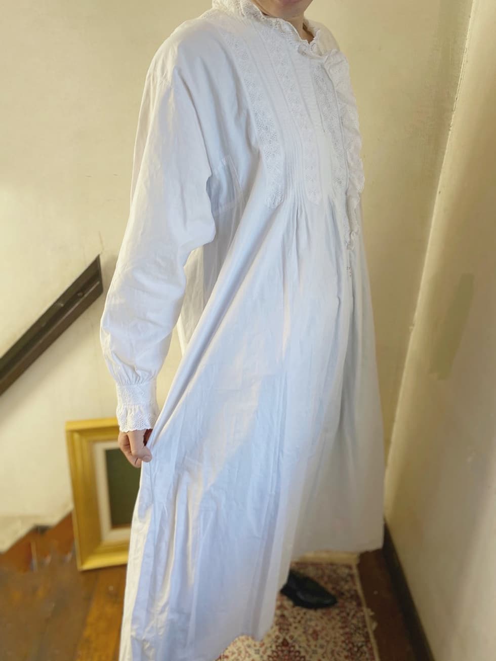 アンティークピンタックフリルワンピース