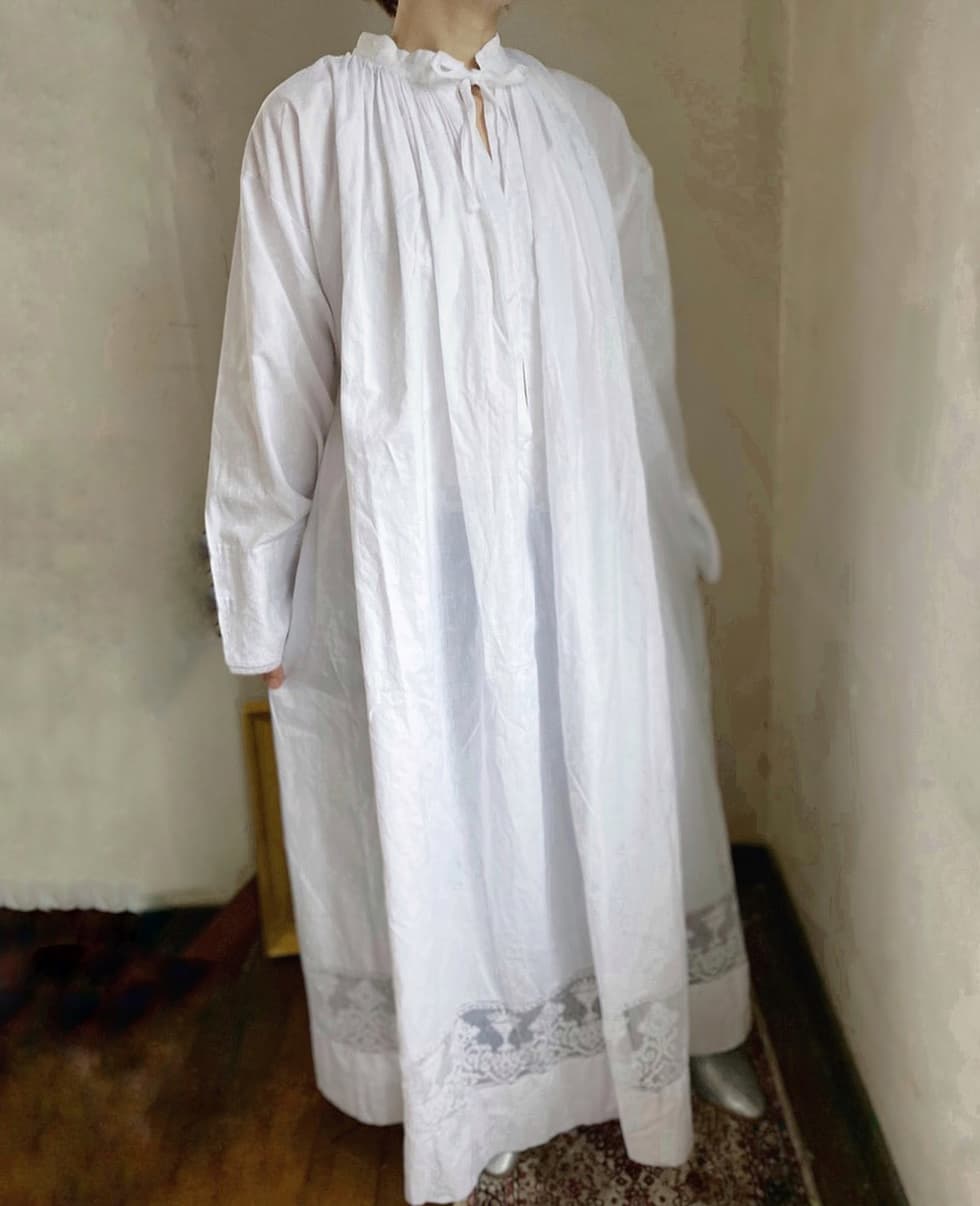 フランスアンティークチャーチスモック