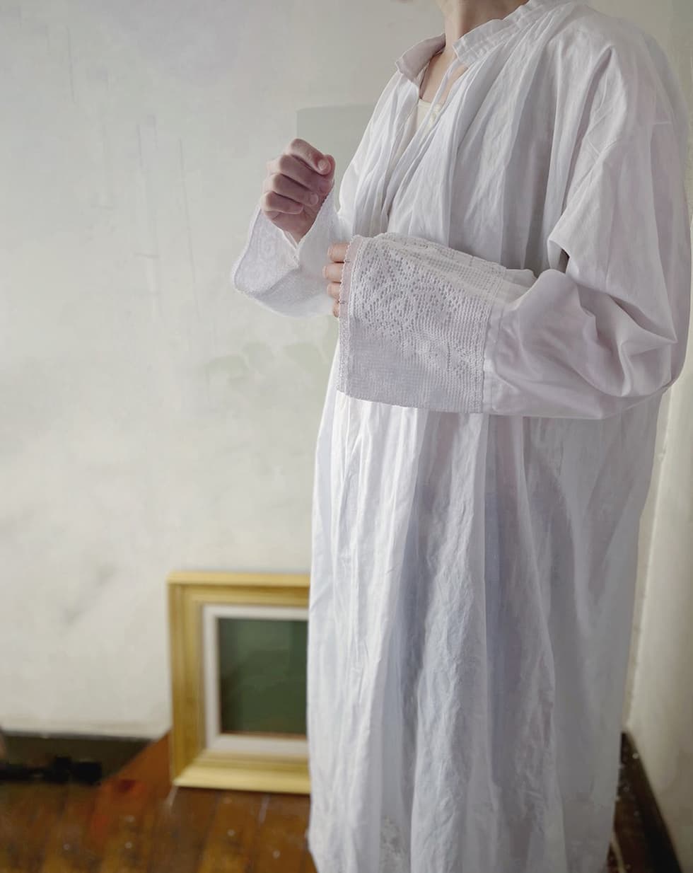 フランスアンティークチャーチスモック