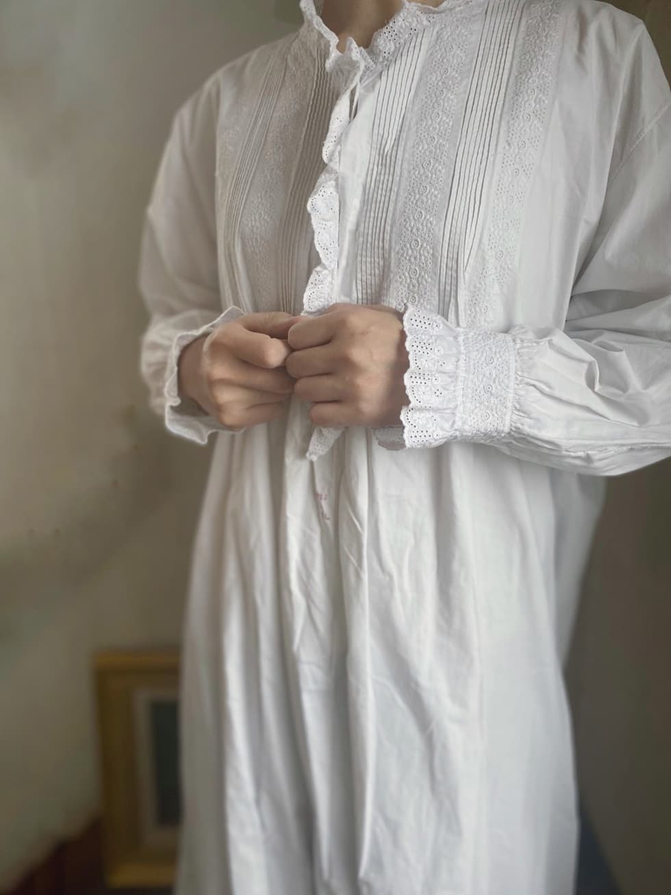 アンティークピンタックフリルワンピース