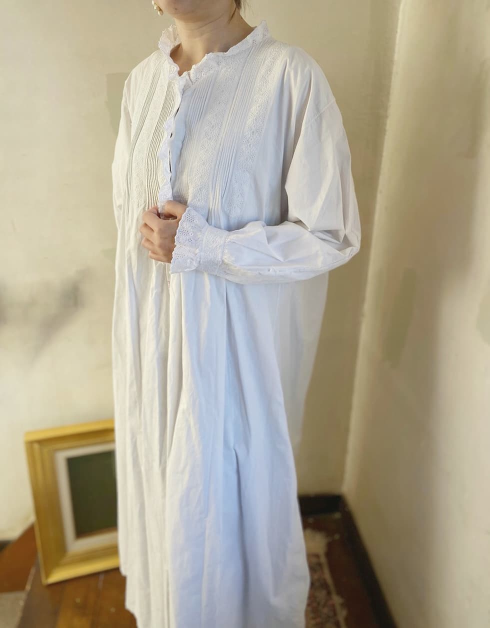 アンティークピンタックフリルワンピース