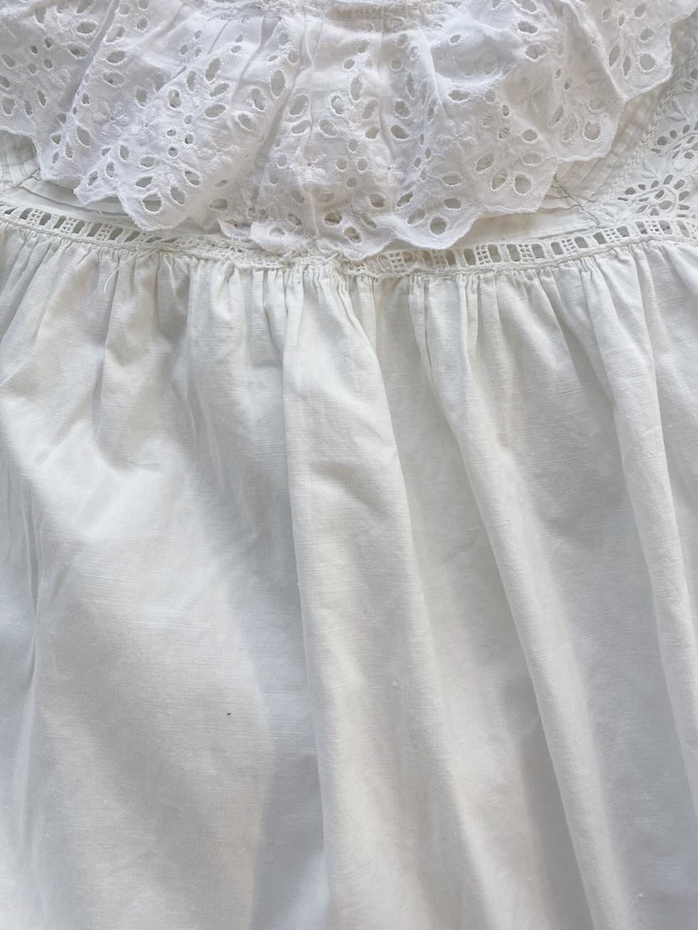 アンティークレースワンピース レース襟ワンピース ナイトガウン 