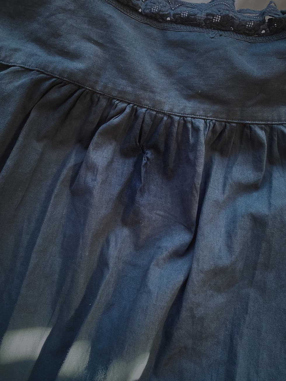 フランスアンティークレースワンピース ダークグレー