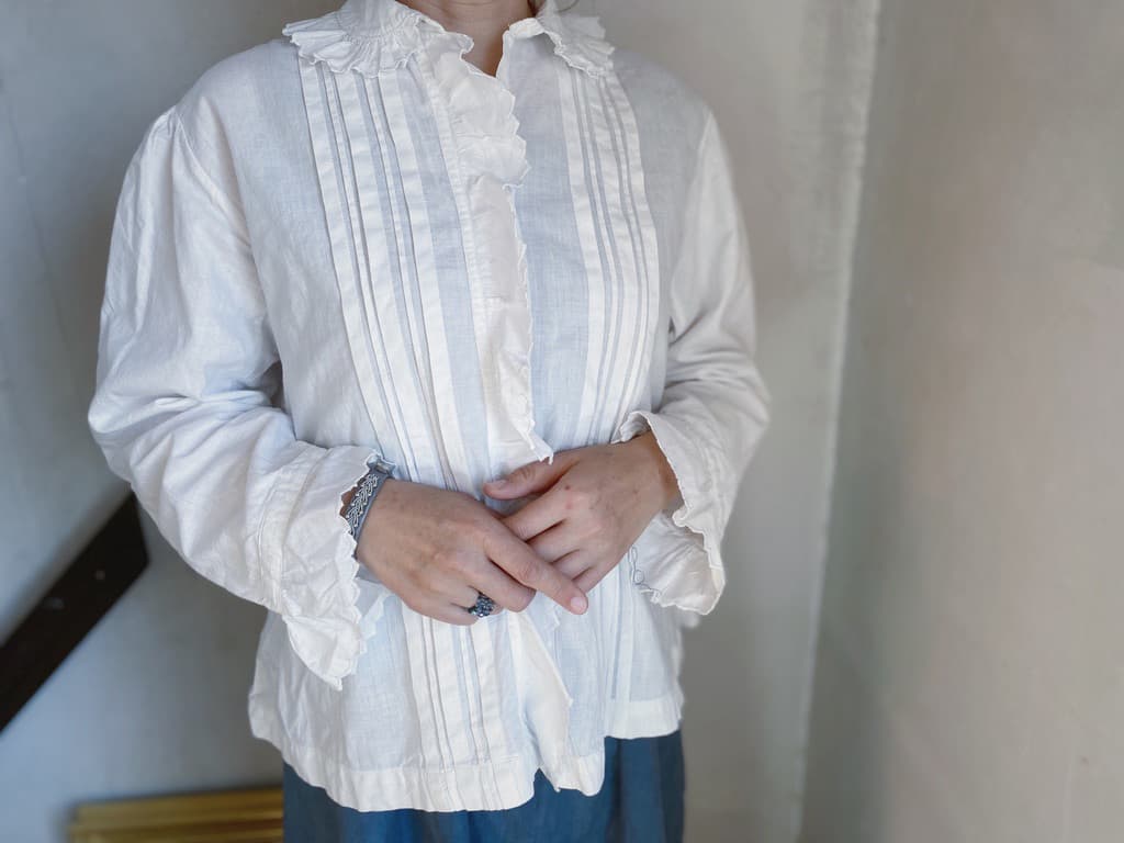 フランスアンティークコットンブラウス