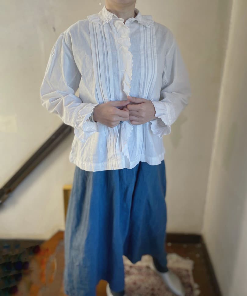 フランスアンティークコットンブラウス