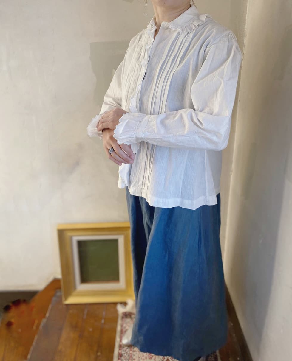 フランスアンティークコットンブラウス