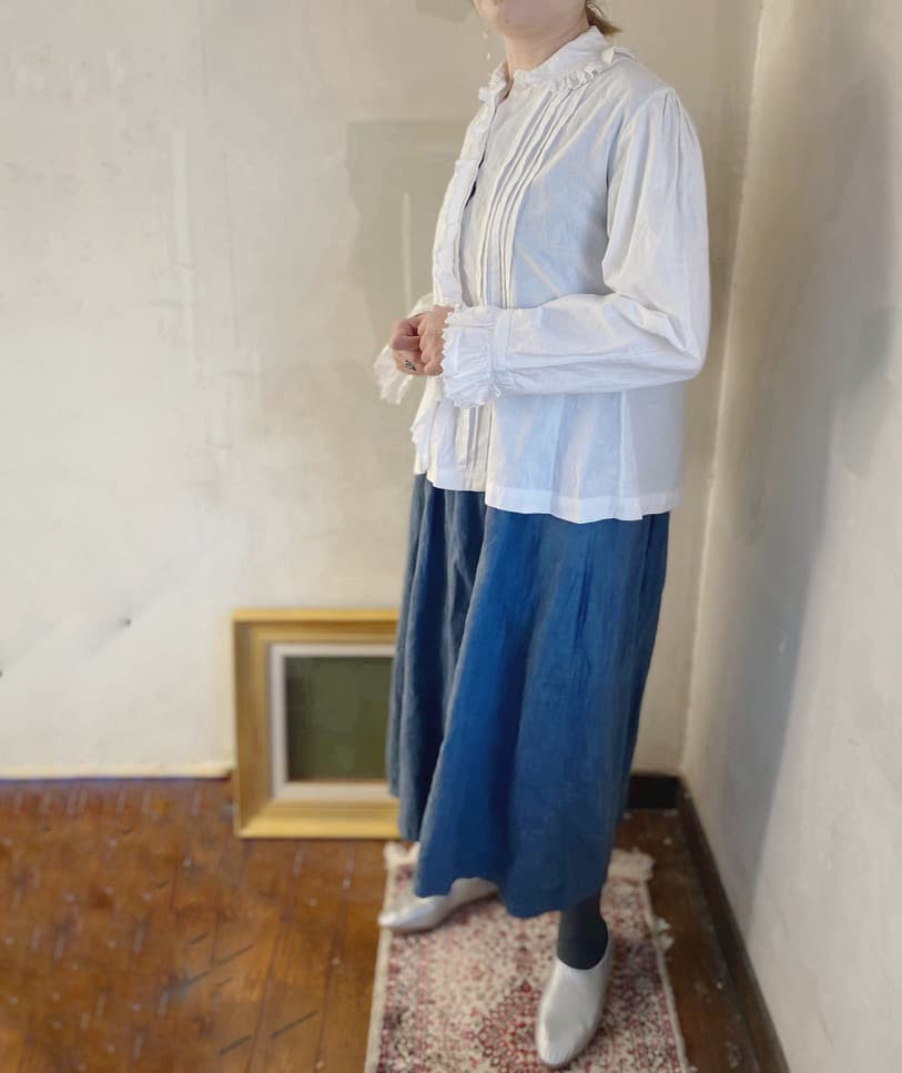 フランスアンティークコットンブラウス