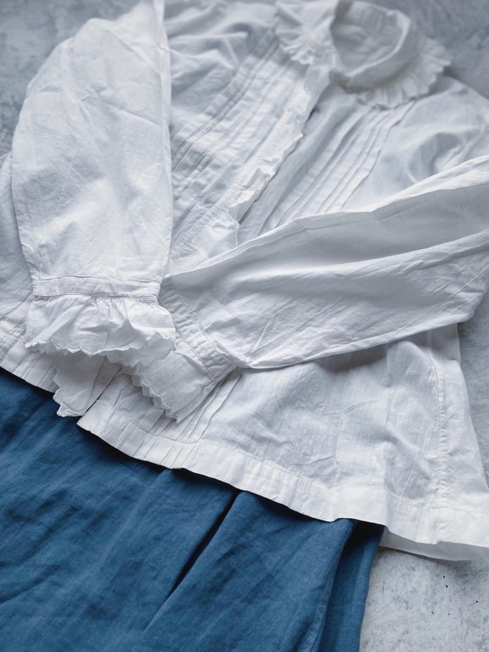 フランスアンティークコットンブラウス