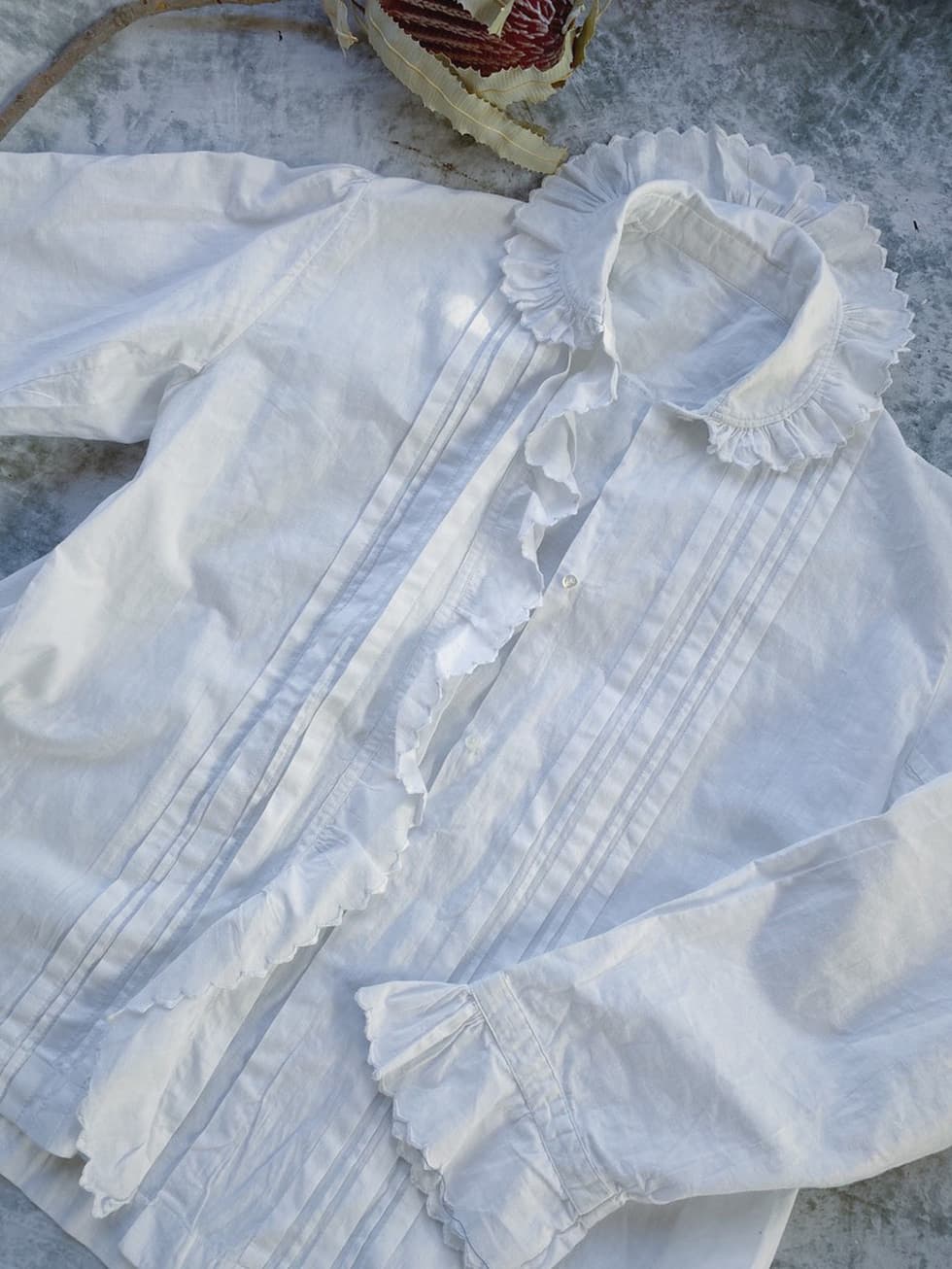 フランスアンティークコットンブラウス