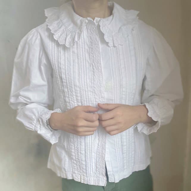フランスアンティークコットンブラウス