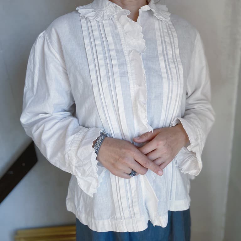 フランスアンティークコットンブラウス