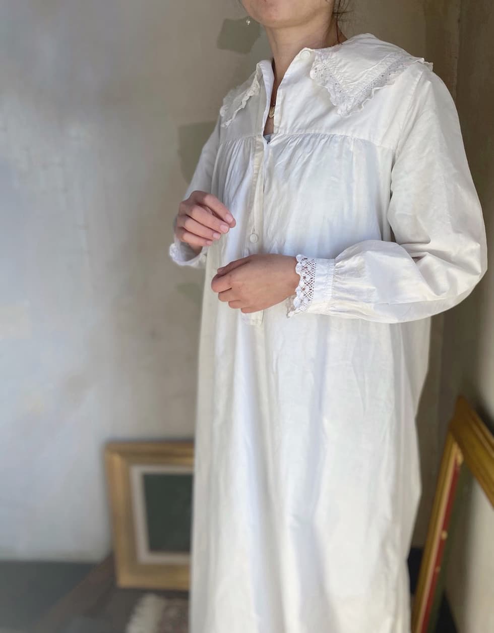 イギリスアンティークレースワンピース