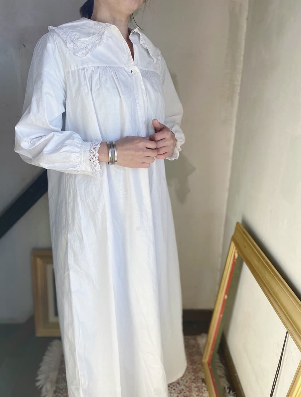 イギリスアンティークレースワンピース