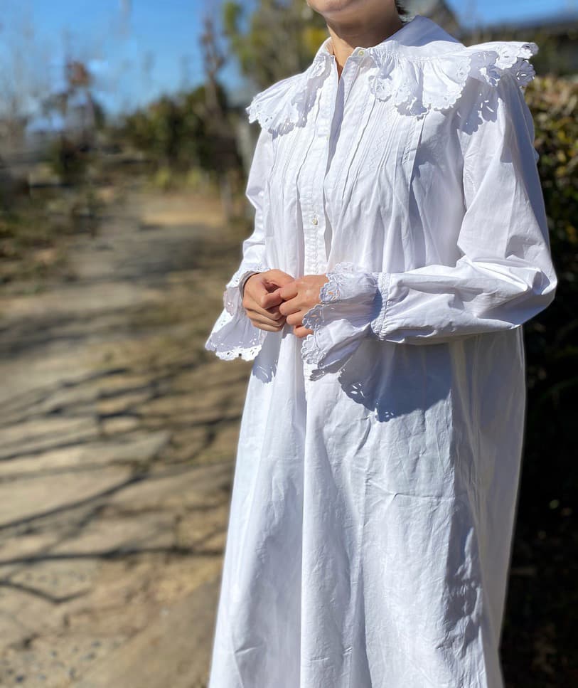 フランスアンティークレースワンピース