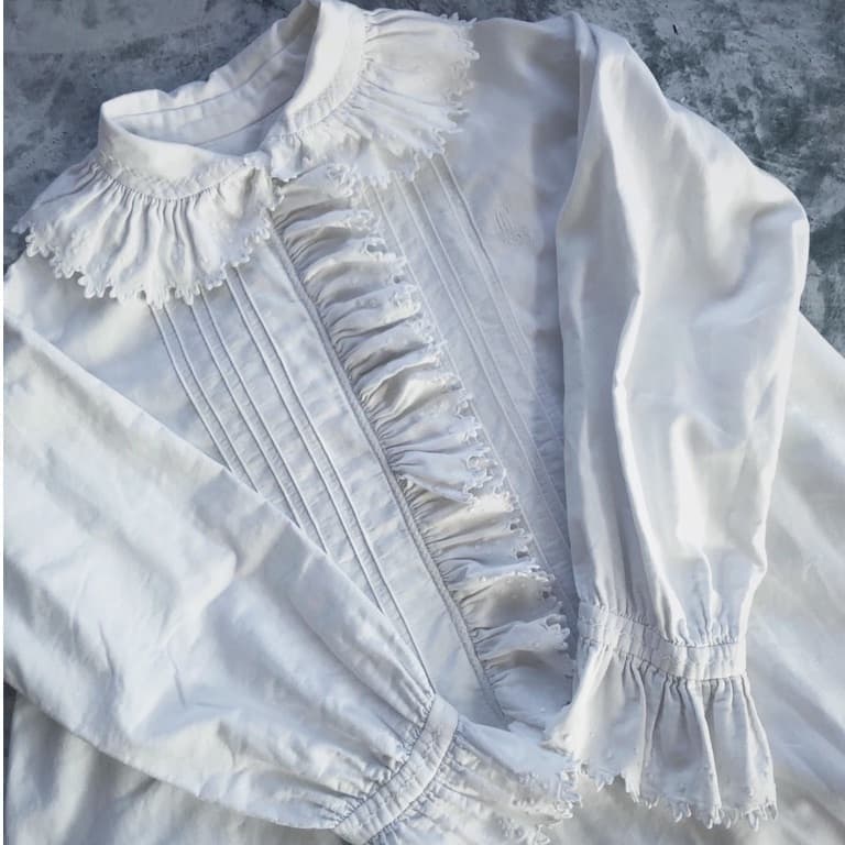 フランス アンティーク  レース ワンピース｜dewlilly