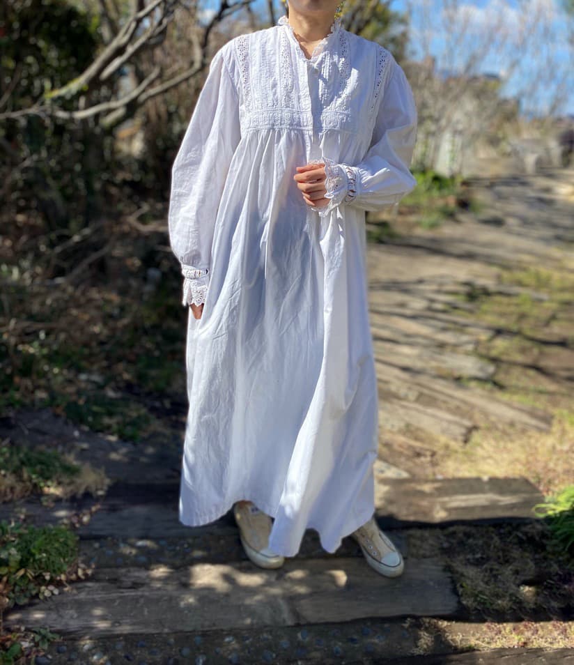 アンティークヴィクトリアンナイトドレス アンティークレースワンピース