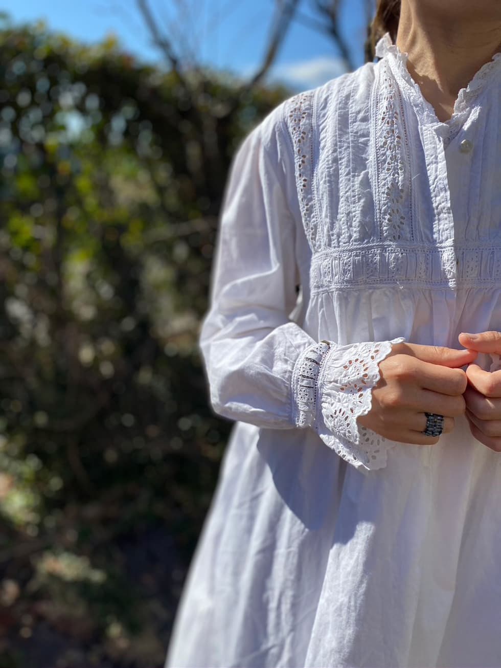 アンティークヴィクトリアンナイトドレス アンティークレースワンピース