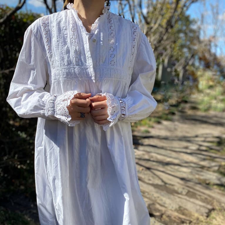 ヴィクトリアンナイトドレス アンティークレースワンピース 