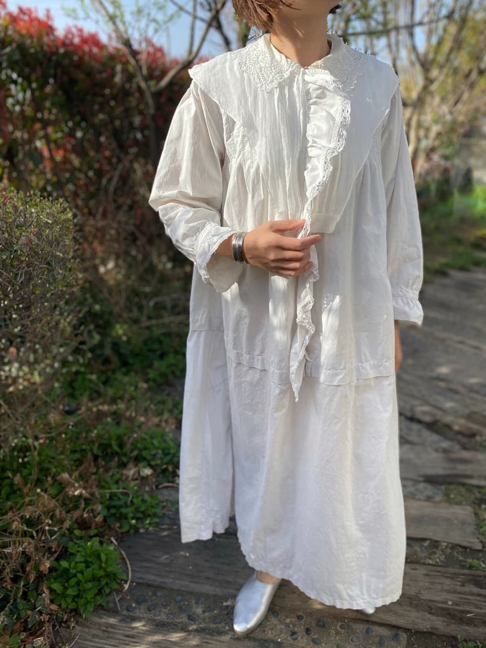 フリル&オーガンジー アンティークレースワンピース 