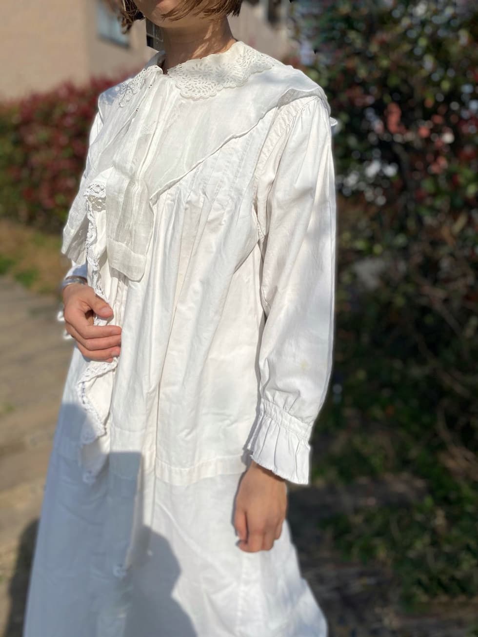 フリル&オーガンジー アンティークレースワンピース 