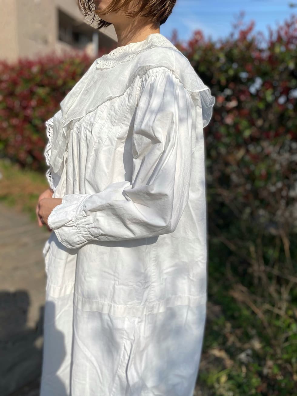 フリル&オーガンジー アンティークレースワンピース 