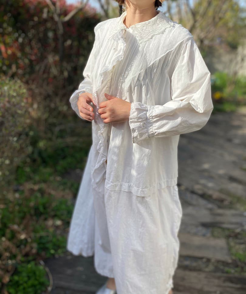 フリル&オーガンジー アンティークレースワンピース 