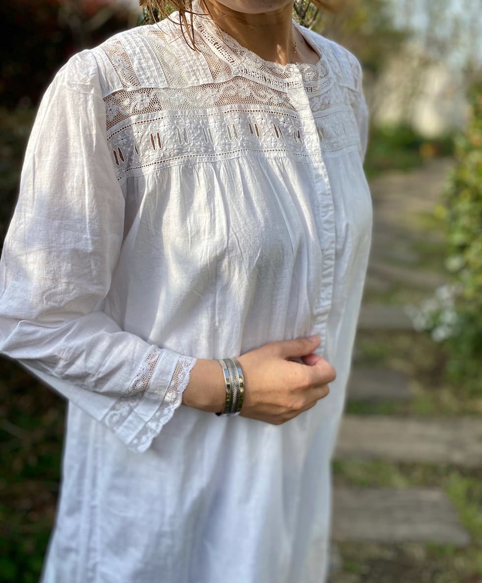 アンティークコットンレースワンピース アンティークレースワンピース