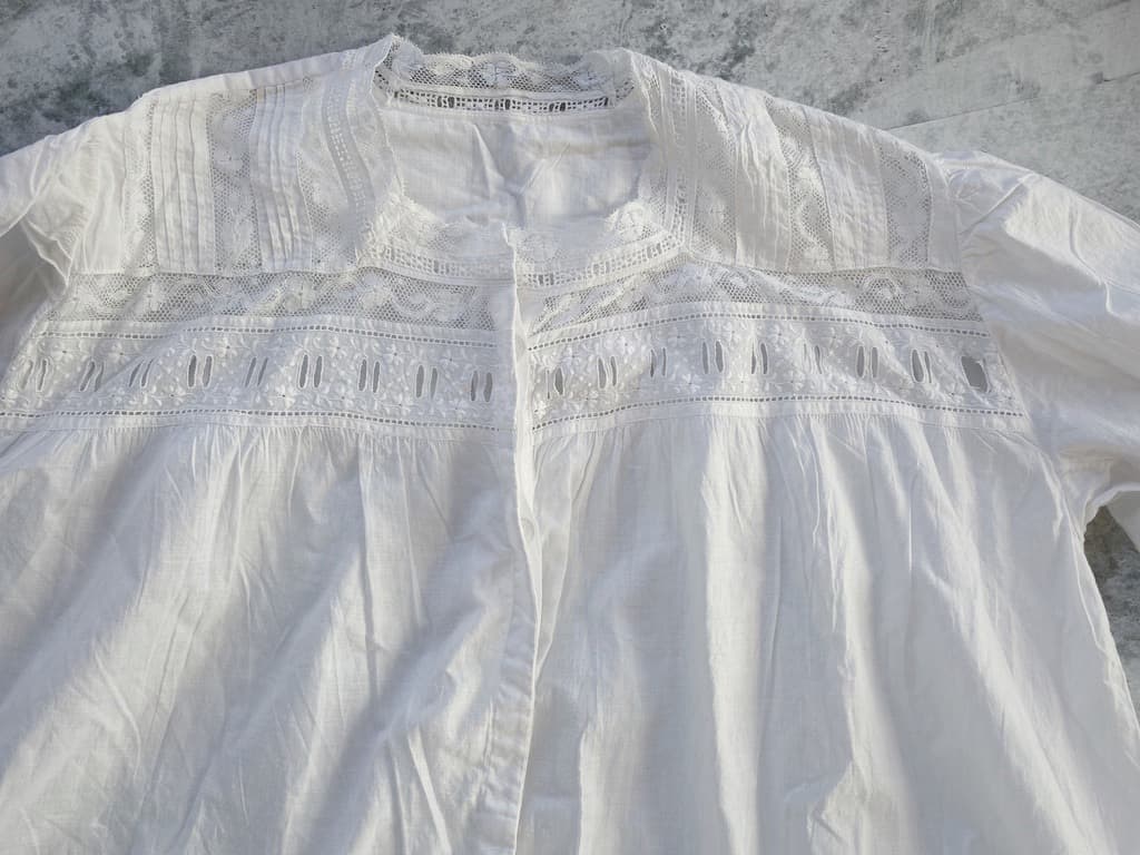 アンティークコットンレースワンピース