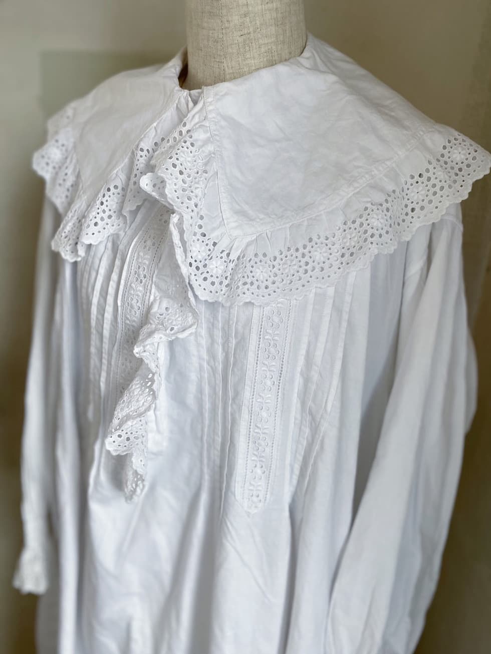 フランスアンティークレースワンピースナイトドレス