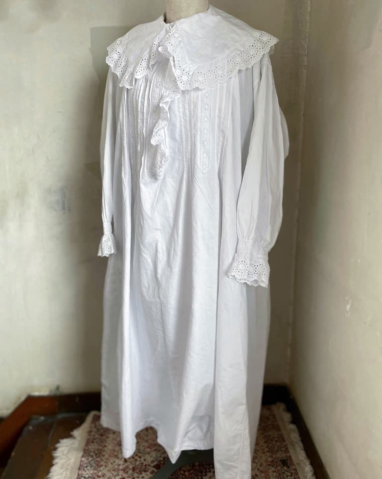 フランスアンティークレースワンピースナイトドレス
