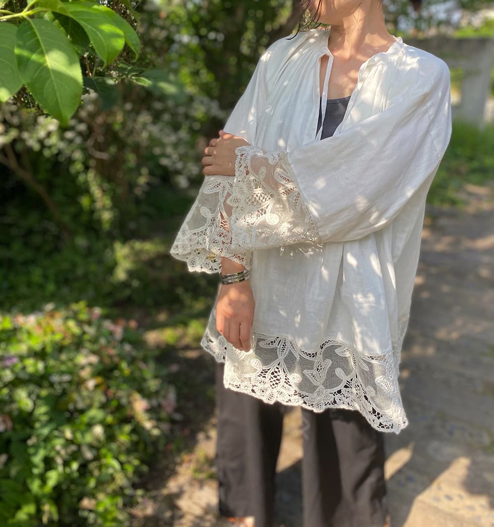 フランスアンティークチャーチスモック