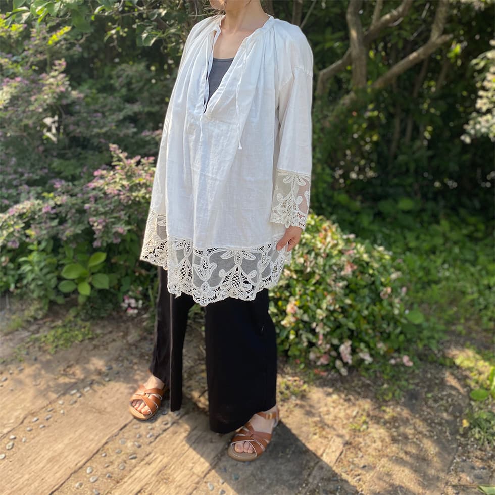 フランスアンティークチャーチスモック