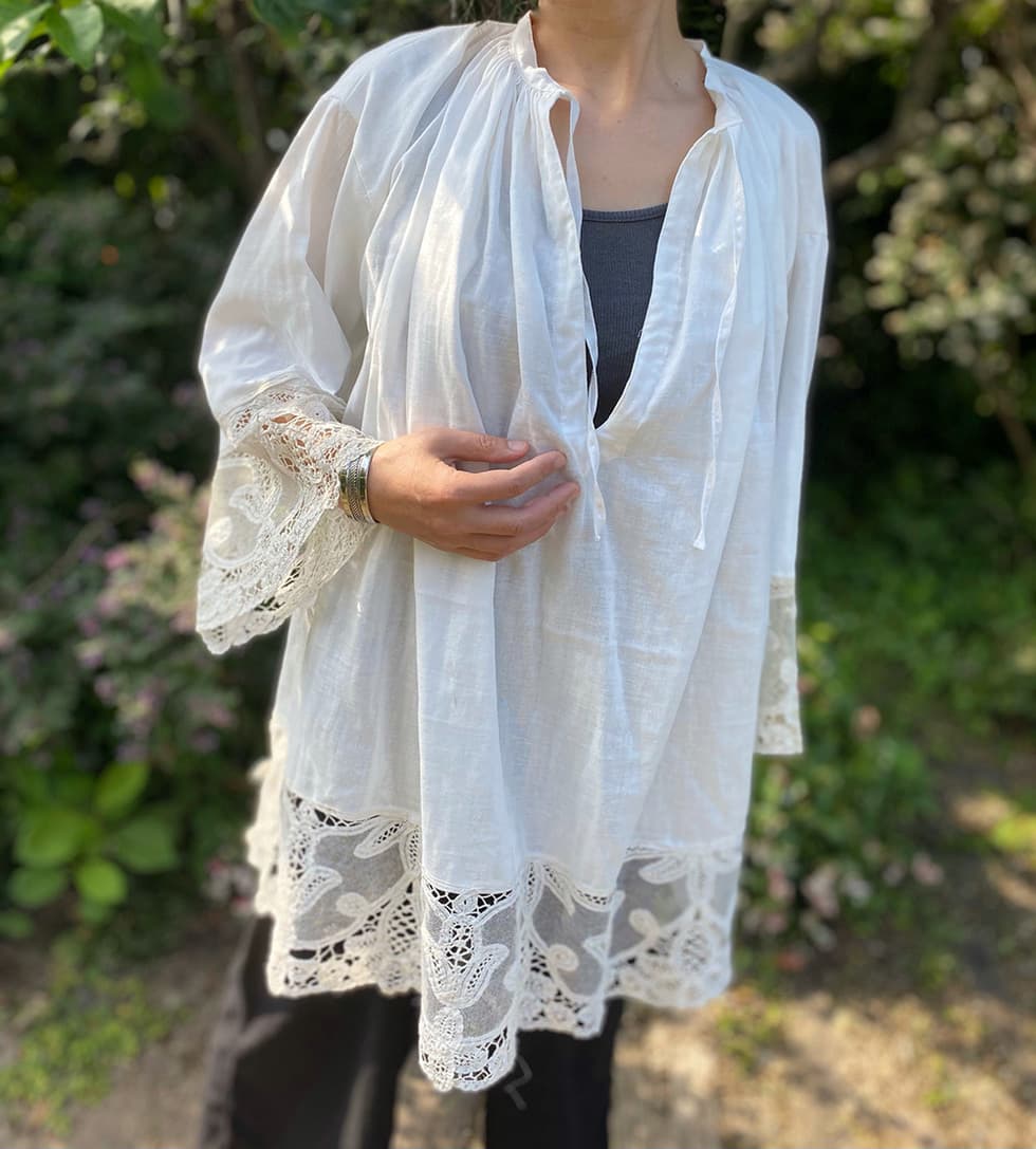 フランスアンティークチャーチスモック