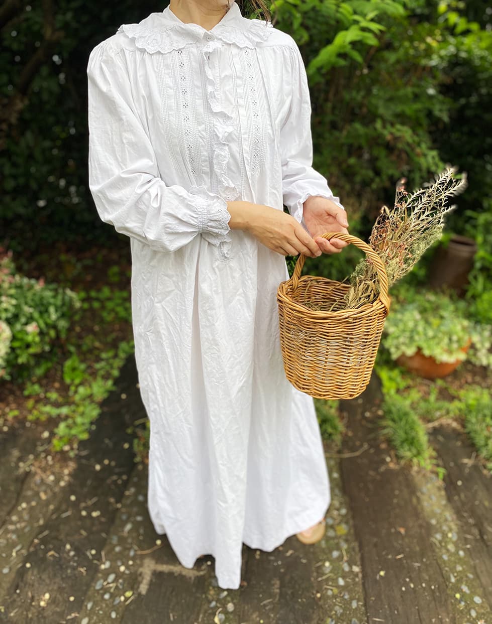 フランスアンティークナイトドレスアンティークレースワンピース